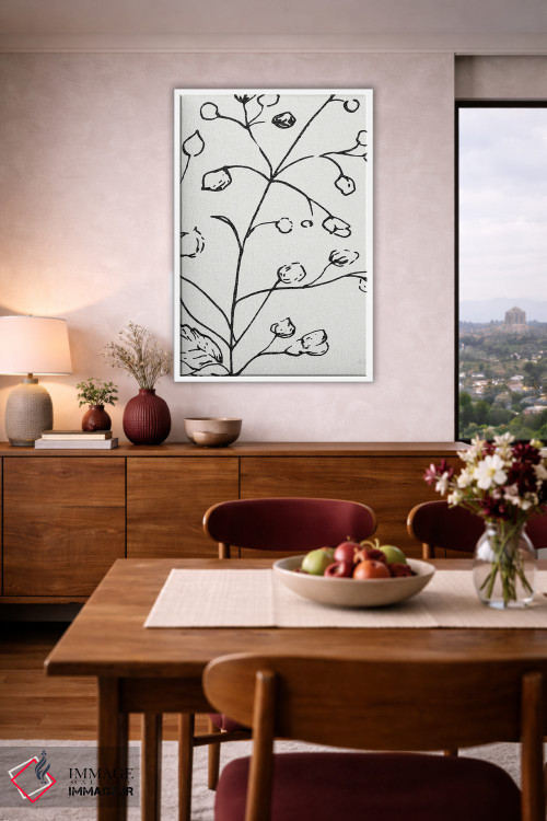 تابلو مینیمال طرح گیاهی یک اثر سوزان جیـل - D3W