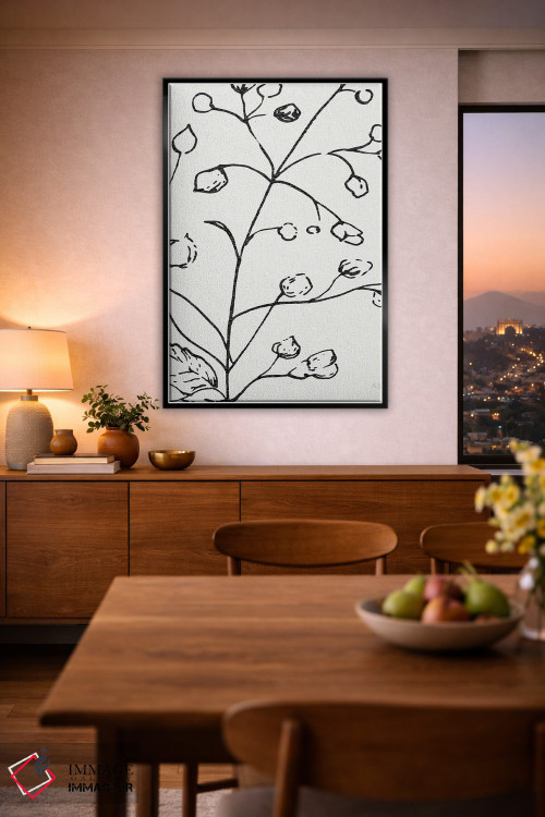 تابلو مینیمال طرح گیاهی یک اثر سوزان جیـل - D2B