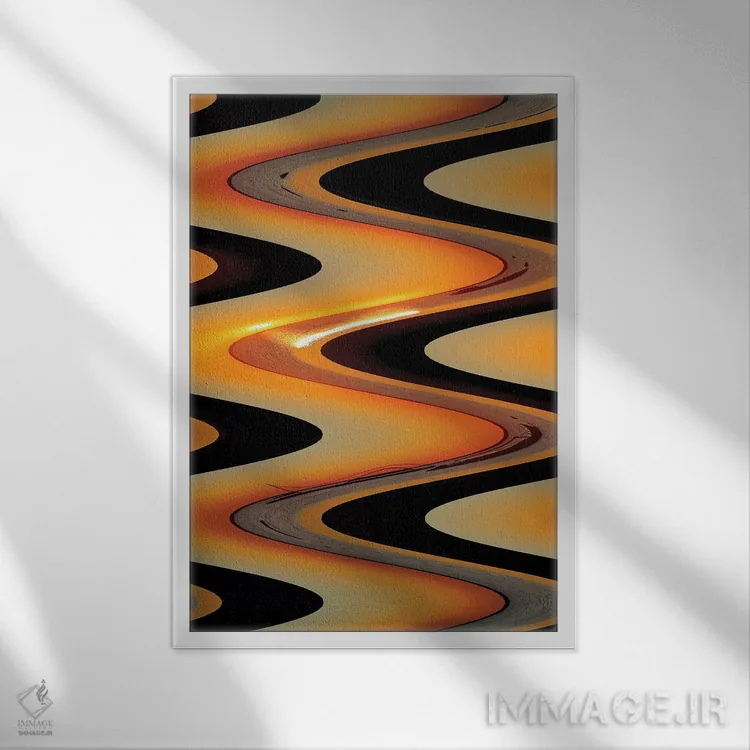 تابلو انتزاعی غروب در مین IV اثر سوزان ویزواری - نمای قابدار سفید