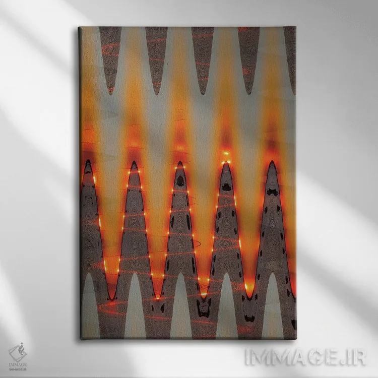 تابلو انتزاعی غروب در مین I اثر سوزان ویزواری - نمای روبهرو روی دیوار