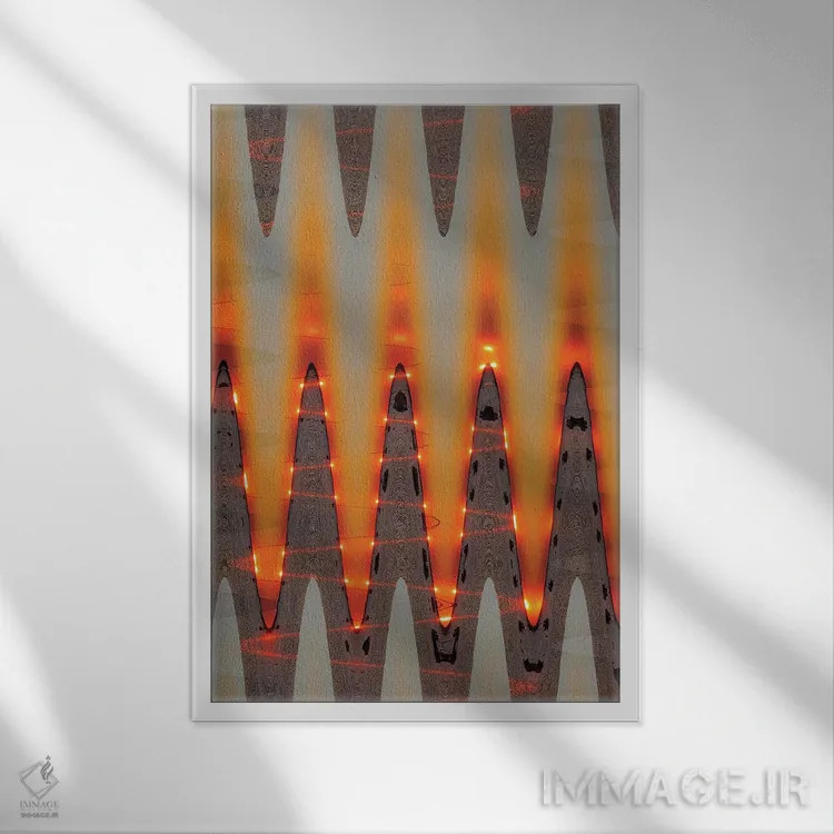 تابلو انتزاعی غروب در مین I اثر سوزان ویزواری - نمای قابدار سفید