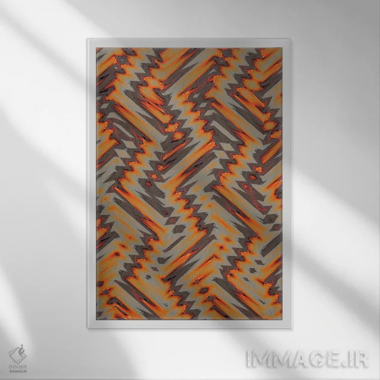 تابلو انتزاعی غروب در مین III اثر سوزان ویزواری - نمای قابدار سفید