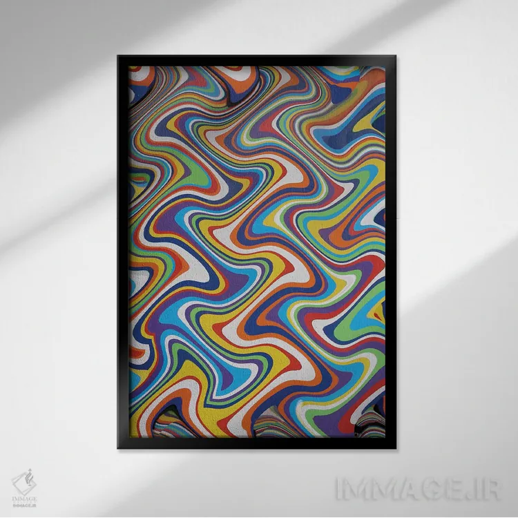 تابلو انتزاعی فرش عمودی VI اثر سوزان ویزواری - نمای قابدار مشکی