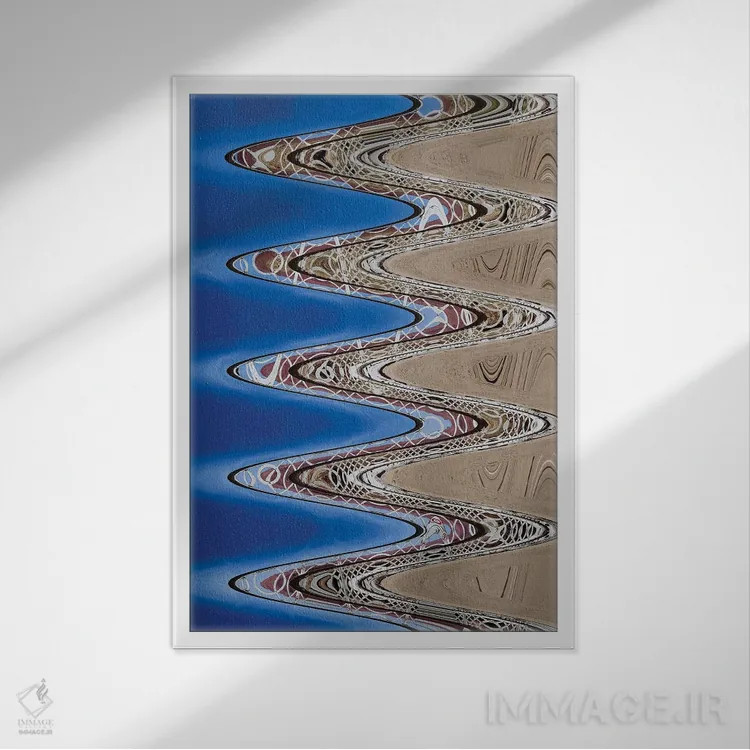 تابلو انتزاعی نرده سفید اثر سوزان ویزواری - نمای قابدار سفید