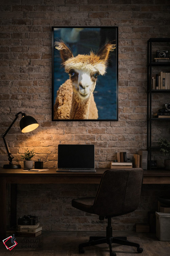 تابلو دکوراتیو آلپاکای قهوه ای شاد اثر سوزان ویزواری - D5B
