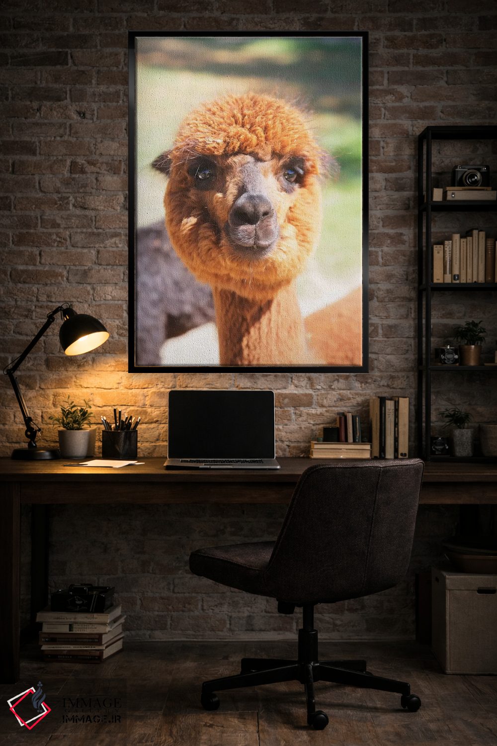 تابلو دکوراتیو آلپاکای قهوه ای پف دار اثر سوزان ویزواری - D6B