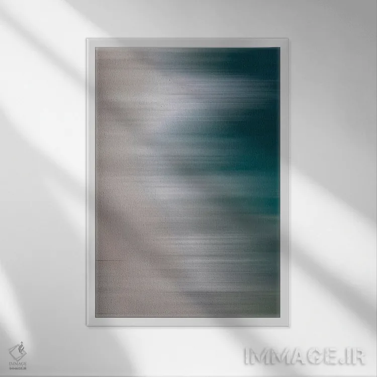 تابلو انتزاعی اقیانوس بیگ سور اثر سوزان ویزواری - نمای قابدار سفید