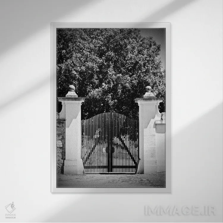 تابلو دکوراتیو دروازه چوبی اثر سوزان ویزواری - نمای قابدار سفید