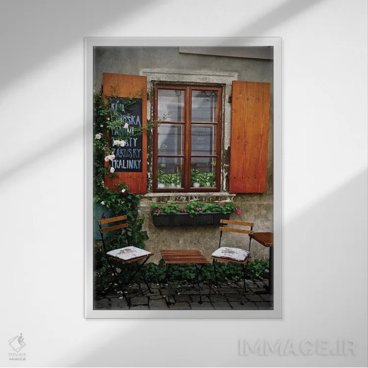 تابلو دکوراتیو میز دو نفره اثر سوزان ویزواری - نمای قابدار سفید