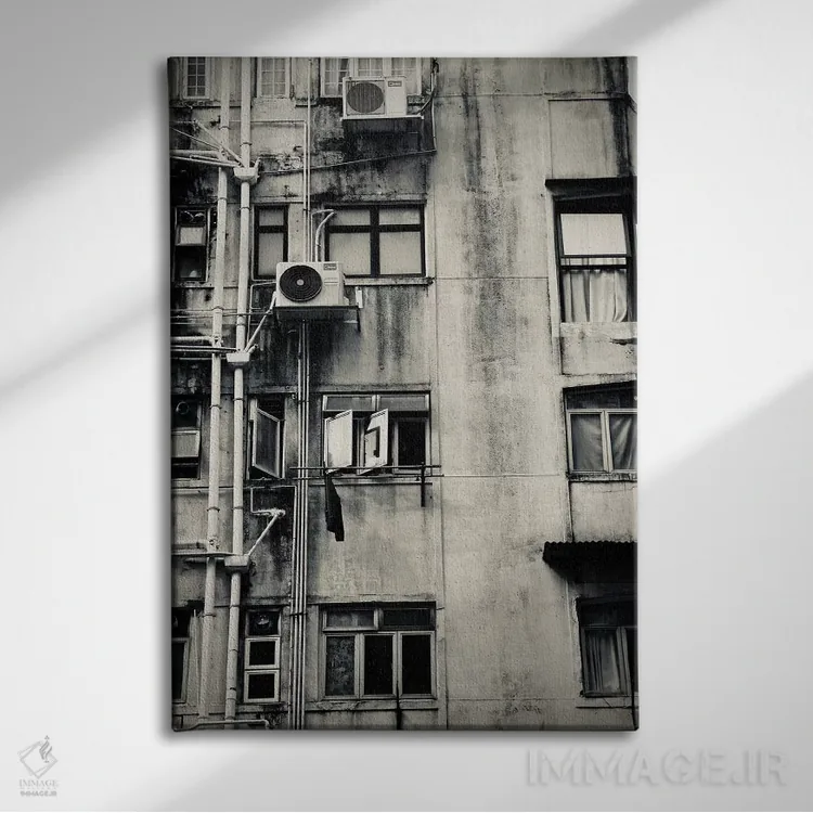 تابلو دکوراتیو ساختمان هنگ کنگ اثر سوزان ویزواری - نمای روبهرو روی دیوار