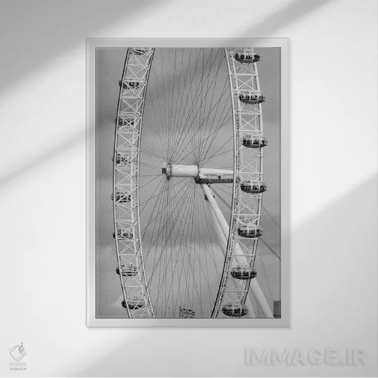 تابلو دکوراتیو چشم لندن اثر سوزان ویزواری - نمای قابدار سفید