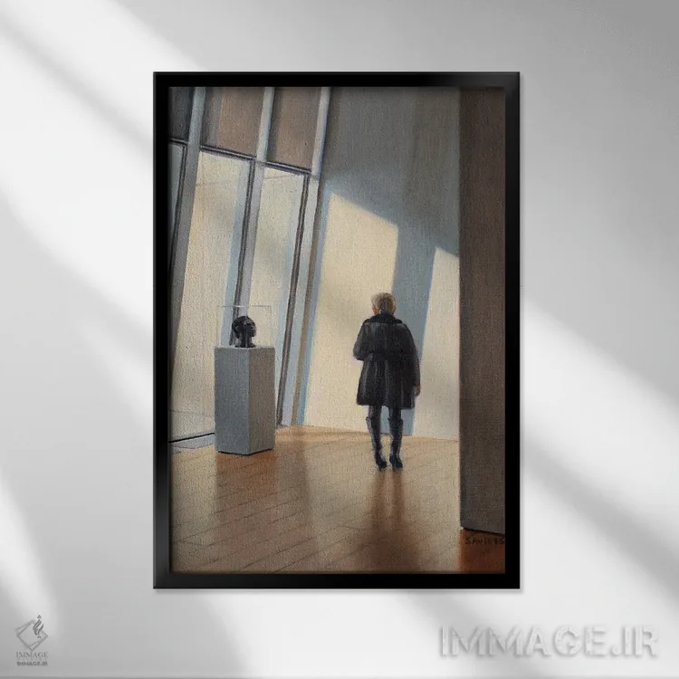 تابلو دکوراتیو مواجهه در موزه اثر نیک ساویدس - نمای قابدار مشکی