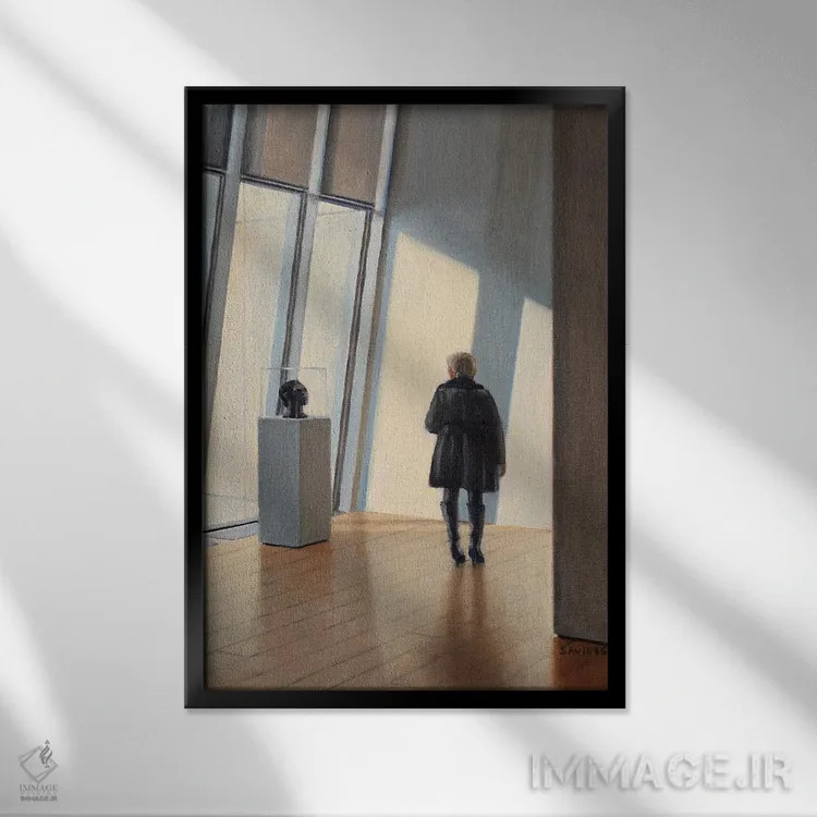 تابلو دکوراتیو مواجهه در موزه اثر نیک ساویدس - نمای قابدار مشکی
