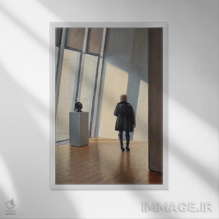 تابلو دکوراتیو مواجهه در موزه اثر نیک ساویدس - نمای قابدار سفید