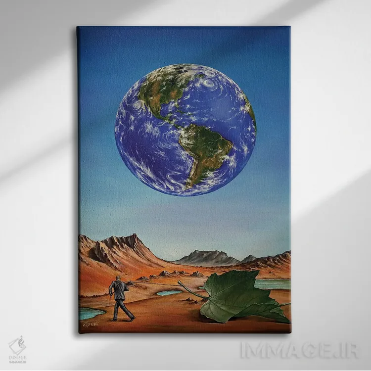 تابلو دکوراتیو سیاره متروکه اثر سوتوسلاو استویانوف - نمای روبهرو روی دیوار