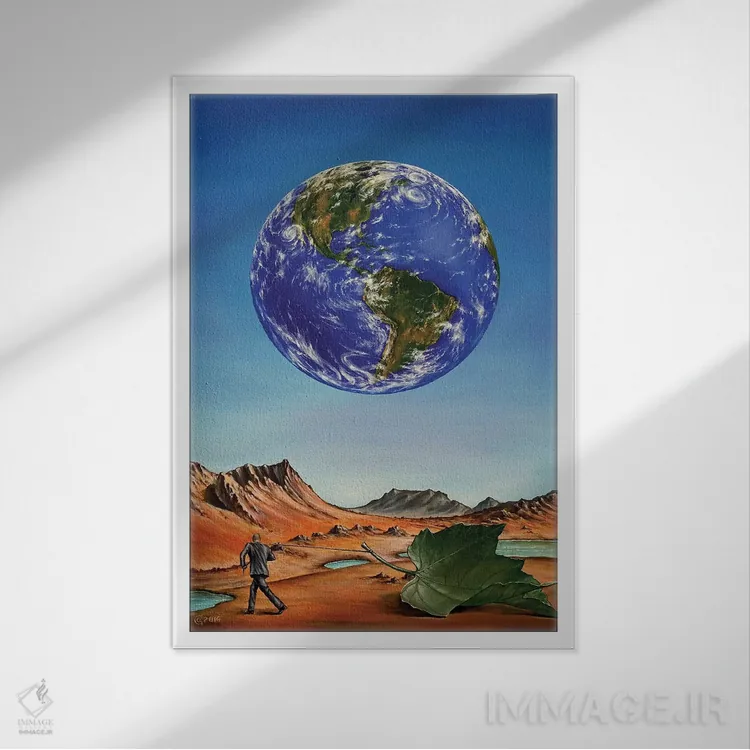 تابلو دکوراتیو سیاره متروکه اثر سوتوسلاو استویانوف - نمای قابدار سفید