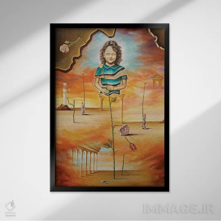تابلو دکوراتیو رزهای مرده اثر سوتوسلاو استویانوف - نمای قابدار مشکی