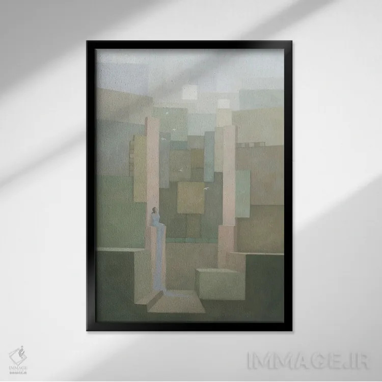تابلو انتزاعی کاخ نمک اثر استیو میچل - نمای قابدار مشکی