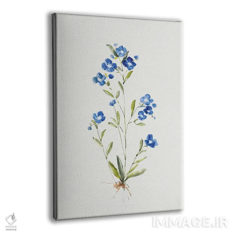 تابلو مینیمال آبی کوچک I اثر سالی سواتلند - نمای پرسپکتیو محصول