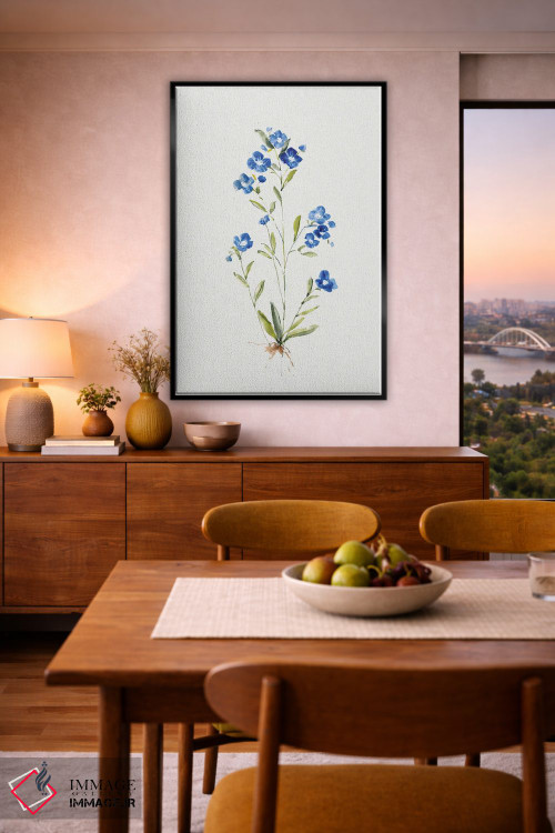 تابلو مینیمال آبی کوچک I اثر سالی سواتلند - D6B