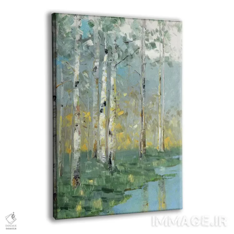 تابلو انتزاعی انعکاس توس III اثر سالی سواتلند - نمای پرسپکتیو محصول
