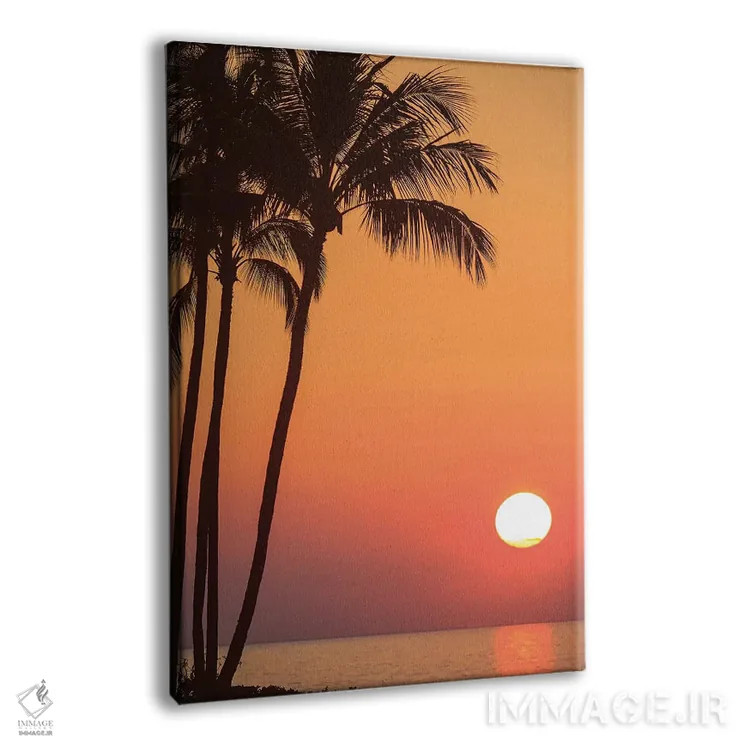 تابلو دکوراتیو Hawaii, USA. Palm trees in the sunset.,مائویی، هاوای… اثر استوارت وست مورلند - نمای پرسپکتیو محصول