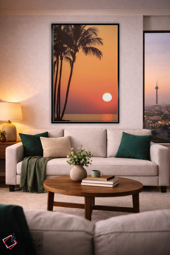 تابلو دکوراتیو Hawaii, USA. Palm trees in the sunset.,مائویی، هاوای… اثر استوارت وست مورلند - D2B