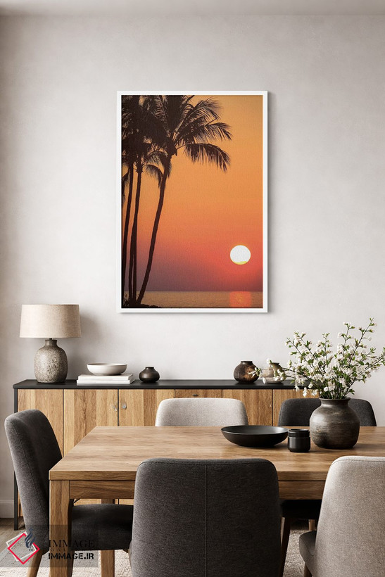 تابلو دکوراتیو Hawaii, USA. Palm trees in the sunset.,مائویی، هاوای… اثر استوارت وست مورلند - D3W