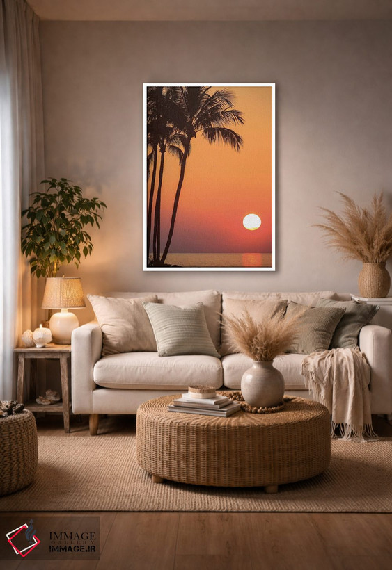تابلو دکوراتیو Hawaii, USA. Palm trees in the sunset.,مائویی، هاوای… اثر استوارت وست مورلند - D4W