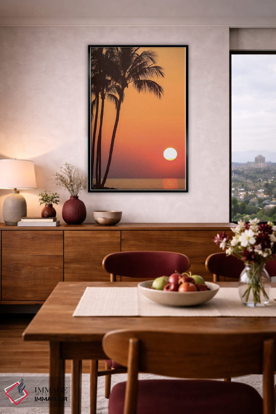تابلو دکوراتیو Hawaii, USA. Palm trees in the sunset.,مائویی، هاوای… اثر استوارت وست مورلند - D6B