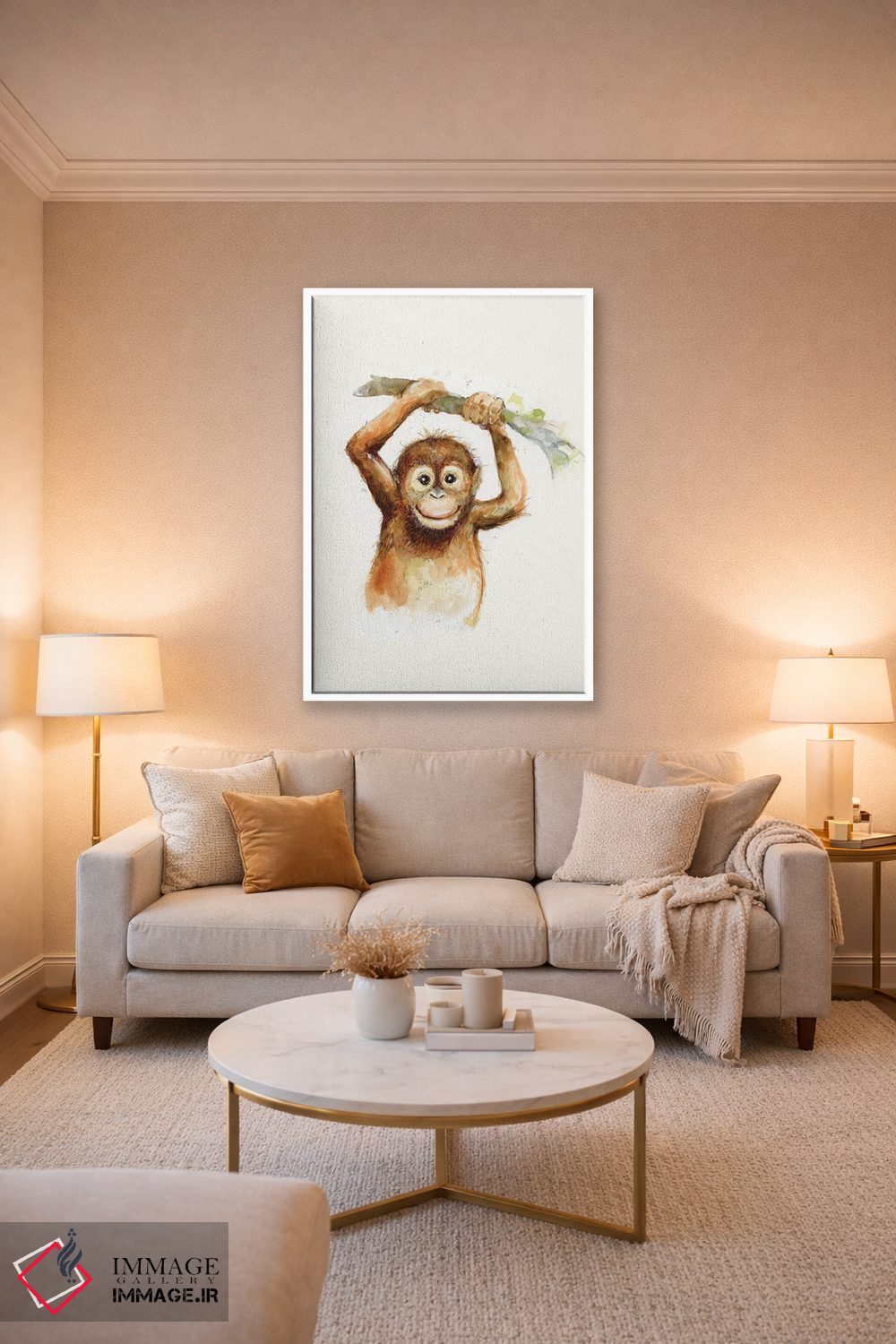 تابلو دکوراتیو میمون اثر سوزان وینگت - D3W