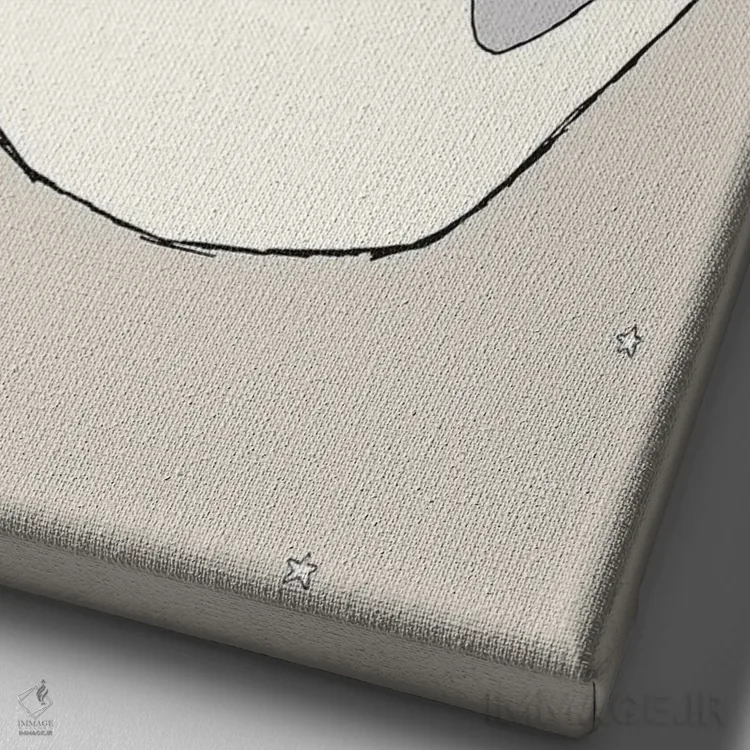 تابلو دکوراتیو رویای ماه فیل اثر دیزاینز سوییت ملودی - نمای نزدیک بافت بوم