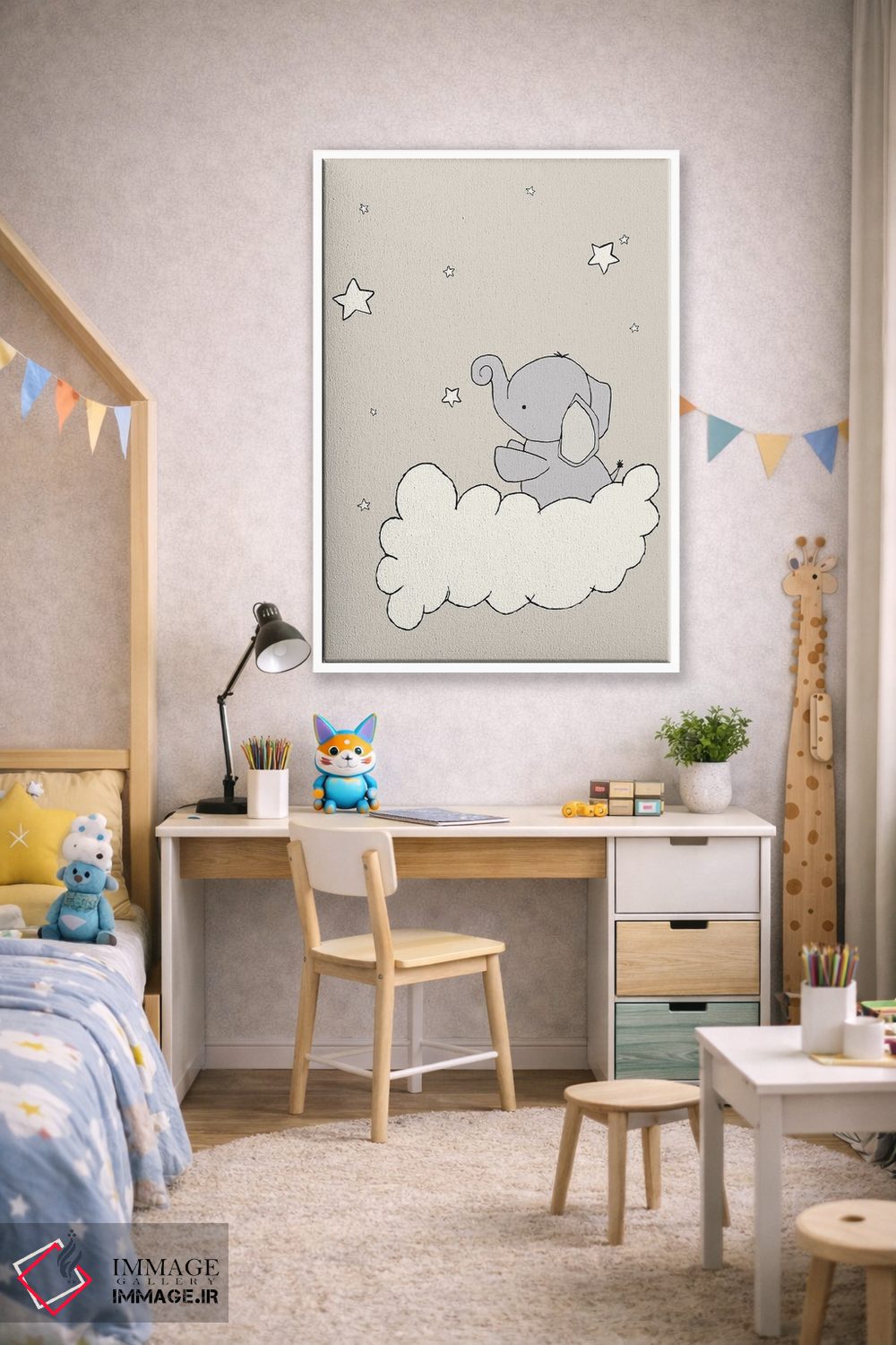 تابلو دکوراتیو ابر ستاره فیل اثر دیزاینز سوییت ملودی - D1W