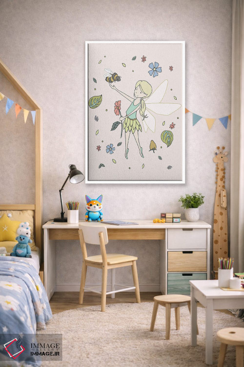 تابلو دکوراتیو پری و زنبور عسل اثر دیزاینز سوییت ملودی - D1W