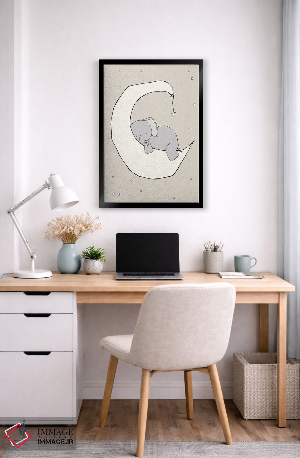 تابلو دکوراتیو رویای ماه فیل اثر دیزاینز سوییت ملودی - D5B