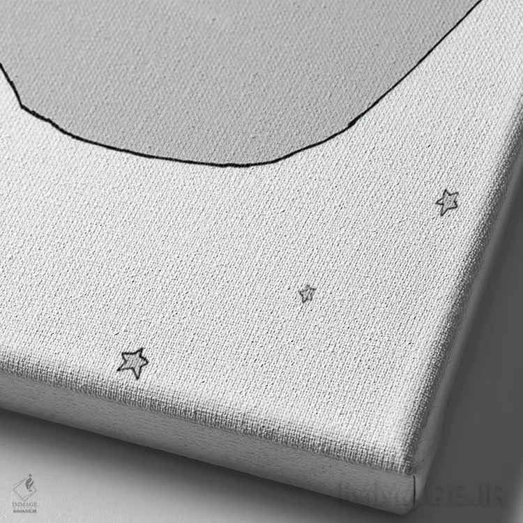 تابلو دکوراتیو رویای ماه زرافه اثر دیزاینز سوییت ملودی - نمای نزدیک بافت بوم