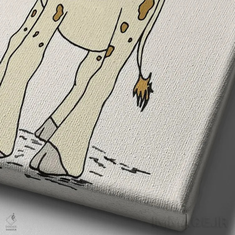 تابلو دکوراتیو زرافه و زرافه کوچک اثر دیزاینز سوییت ملودی - نمای نزدیک بافت بوم