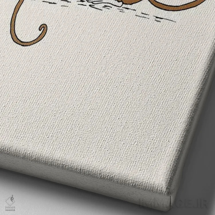 تابلو دکوراتیو خانواده میمون اثر دیزاینز سوییت ملودی - نمای نزدیک بافت بوم