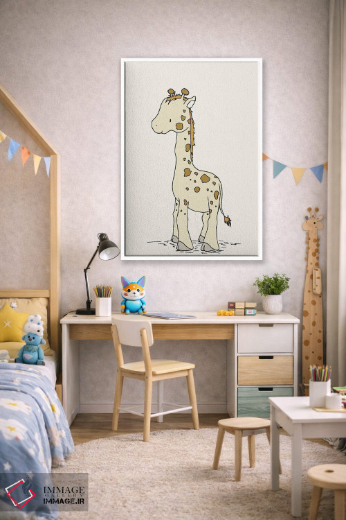 تابلو دکوراتیو زرافه و زرافه کوچک اثر دیزاینز سوییت ملودی - D1W