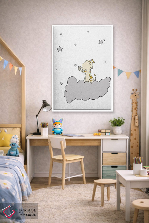 تابلو دکوراتیو ابر ستاره زرافه اثر دیزاینز سوییت ملودی - D1W