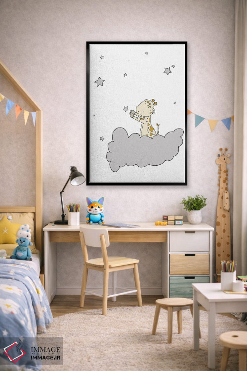 تابلو دکوراتیو ابر ستاره زرافه اثر دیزاینز سوییت ملودی - D2B