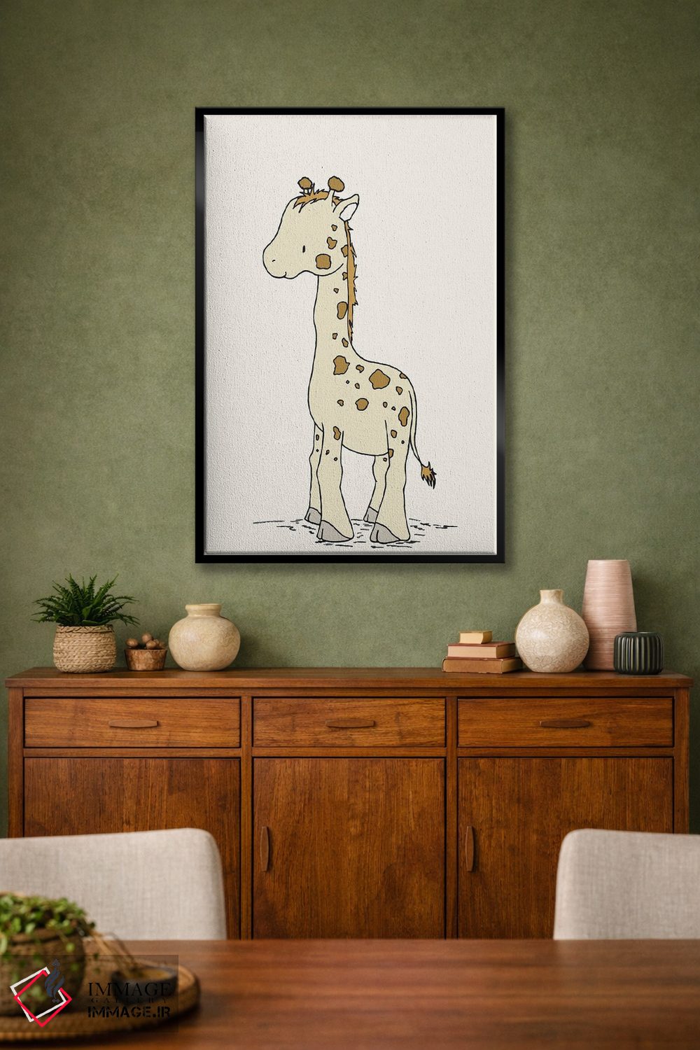 تابلو دکوراتیو زرافه و زرافه کوچک اثر دیزاینز سوییت ملودی - D2B