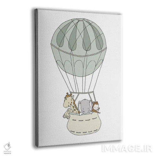 تابلو دکوراتیو بالون هوای گرم سافاری اثر دیزاینز سوییت ملودی - نمای پرسپکتیو محصول