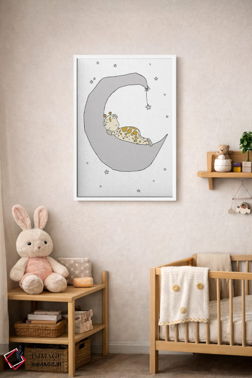 تابلو دکوراتیو رویای ماه زرافه اثر دیزاینز سوییت ملودی - D4W
