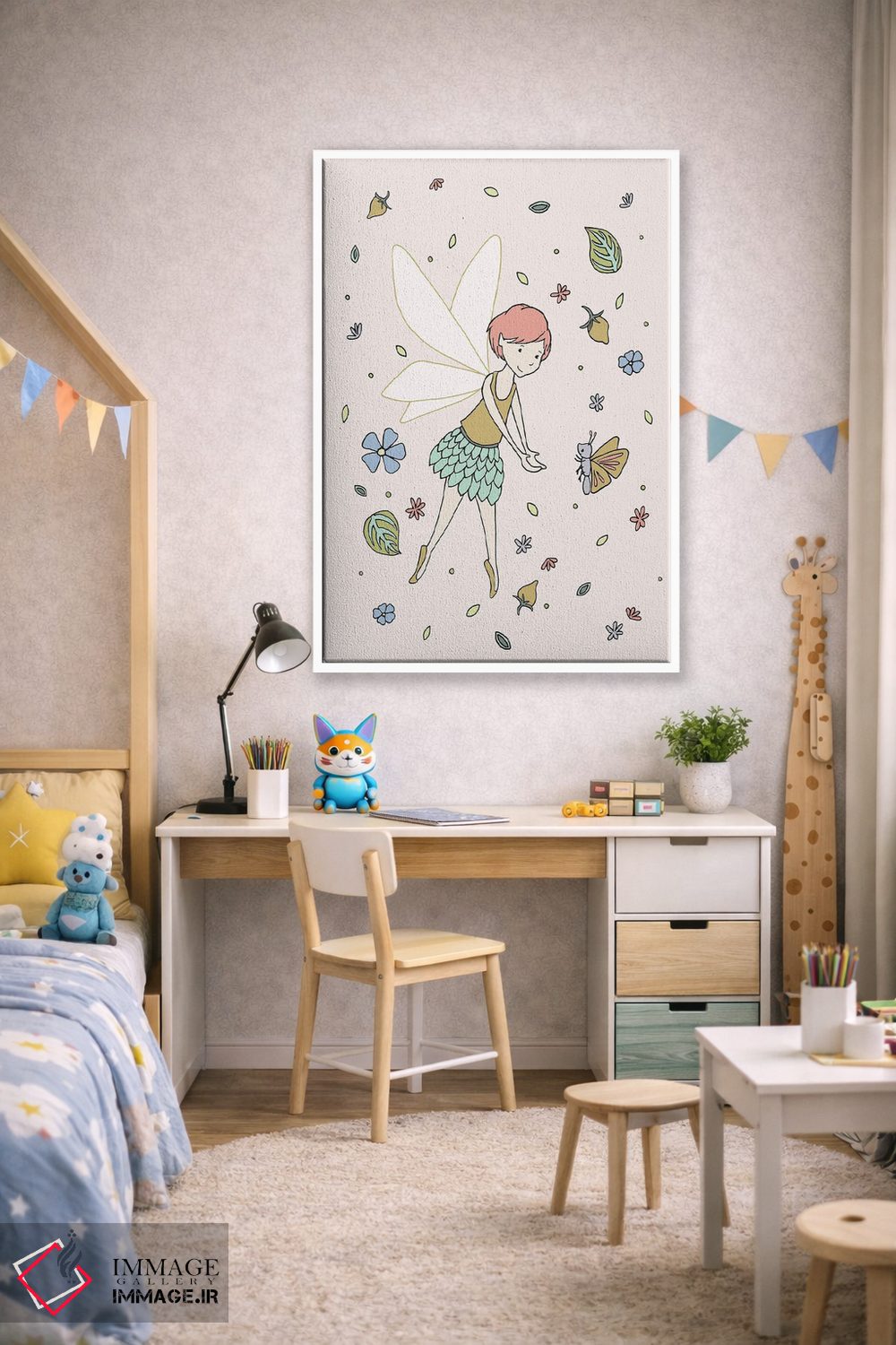 تابلو دکوراتیو پری و پروانه اثر دیزاینز سوییت ملودی - D1W