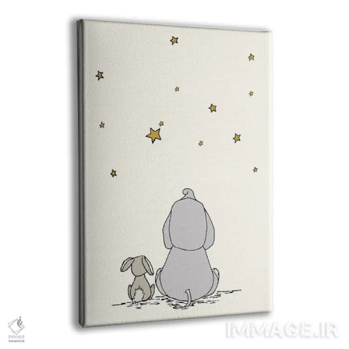 تابلو دکوراتیو فیل و خرگوش آرزو می کنند اثر دیزاینز سوییت ملودی - نمای پرسپکتیو محصول