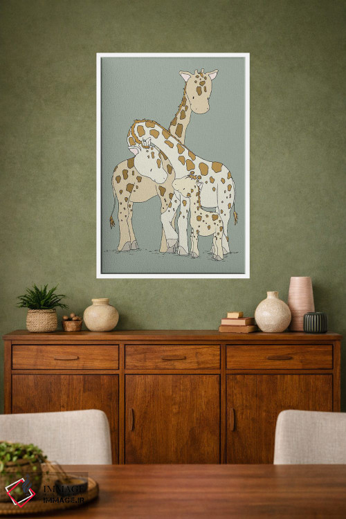 تابلو دکوراتیو خانواده زرافه اثر دیزاینز سوییت ملودی - D1W
