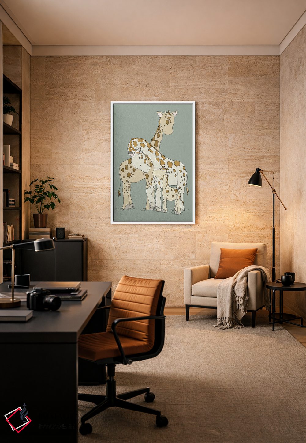 تابلو دکوراتیو خانواده زرافه اثر دیزاینز سوییت ملودی - D6W