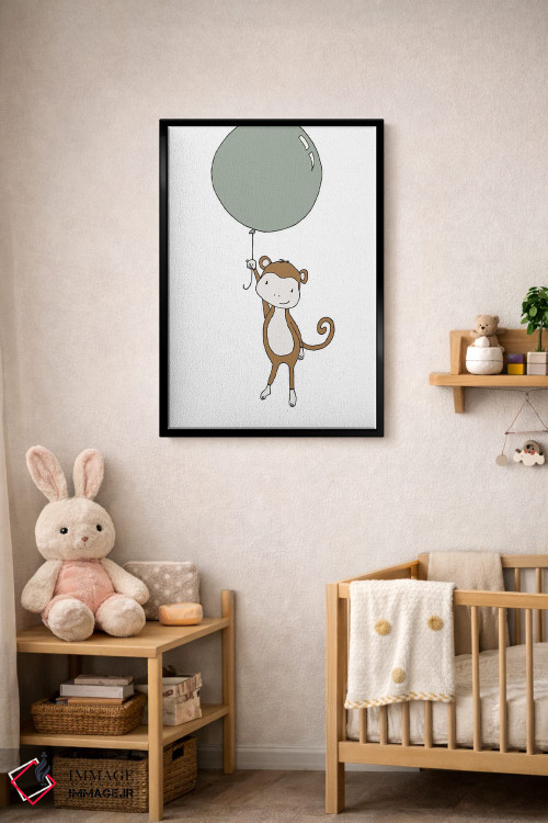 تابلو دکوراتیو بادکنک میمون اثر دیزاینز سوییت ملودی - D4B