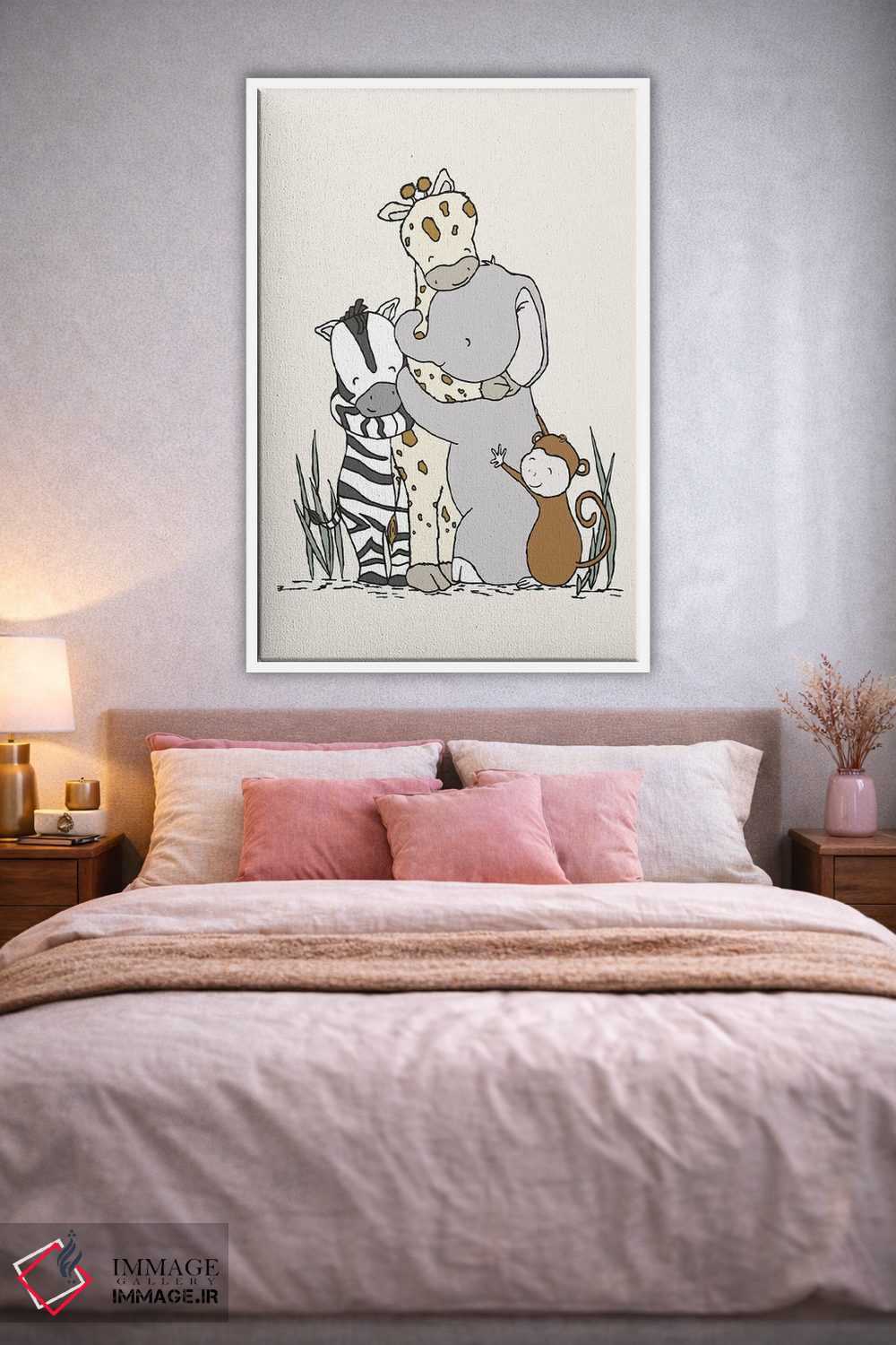 تابلو دکوراتیو آغوش گروهی سافاری اثر دیزاینز سوییت ملودی - D2W